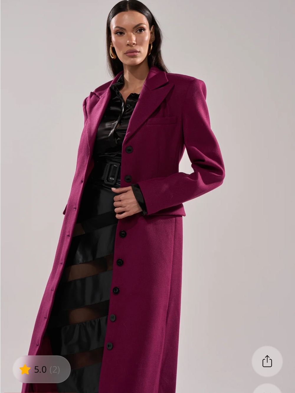 AKIRA SCARLETT LUXE TRENCH IN PURPLE Size XLXL